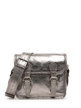 Cross Body Tas La Sacoche Leder Paul marius Grijs vintage S