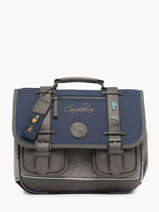 Boekentas 2 Compartimenten Cameleon Violet vintage pin's 28345-24
