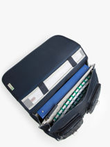 Boekentas Op Wieltjes Kinderen 2 Compartimenten Cameleon Blauw vintage fantasy CR38-vue-porte