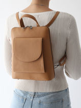 Rugzak /schoudertas Milano Bruin caviar CA240615-vue-porte