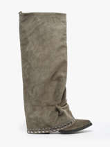 Laarzen Uit Leder N6 Groen women AN31