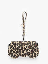 Brilhouder Leder Milano Beige velvet leopardo VL25069