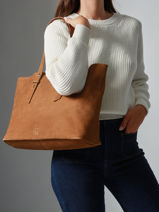 Handtas Cavalier Nubuck Leder Etrier Beige cavalier nubuck ECAN127M-vue-porte