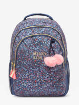 Rugzak 2 Compartimenten Milky kiss Blauw floral fame 3700526