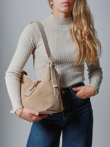 Schoudertas Velvet Caviar Leder Milano Beige velvet caviar VC250610-vue-porte