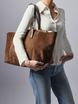 Schoudertas Folk Light Leder Gerard darel Bruin folk light DCS45405-vue-porte