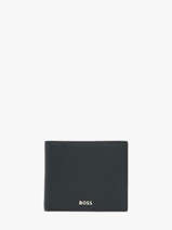 Portefeuille Met Portemonnee Leder Hugo boss Blauw grained HLM416N