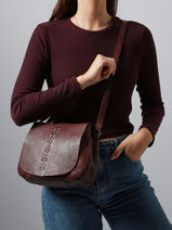 Cross Body Tas Heritage Leder Biba Violet heritage HAK2L-vue-porte