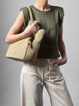 Schoudertas Crocus Estival Woomen Beige crocus estival WCRS07-vue-porte