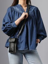 Telefoonetui Leder Basilic pepper Zwart glam BGLA88-vue-porte