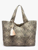 Schoudertas Leopard Katoen Miniprix Beige leopard L