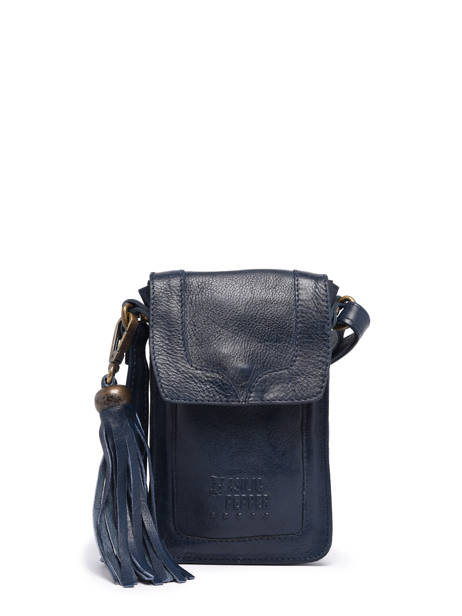 Telefoonetui Leder Basilic pepper Blauw cow BCOW49