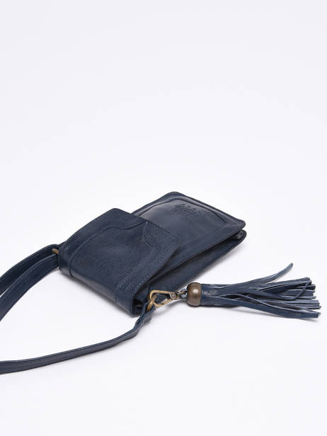 Telefoonetui Leder Basilic pepper Blauw cow BCOW49 ander zicht 2