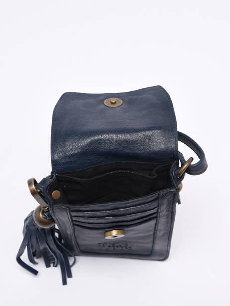 Telefoonetui Leder Basilic pepper Blauw cow BCOW49 ander zicht 3