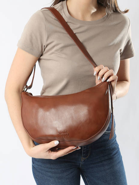 Cross Body Tas Cow Leder Basilic pepper Bruin cow BCOW71 ander zicht 1