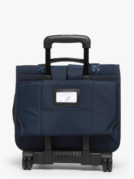 Boekentas Op Wieltjes Kinderen 2 Compartimenten Cameleon Blauw vintage fantasy CR38 ander zicht 5