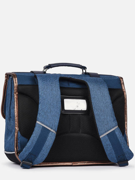 Boekentas 2 Compartimenten Cameleon Blauw vintage fantasy PBVGCA35 ander zicht 5