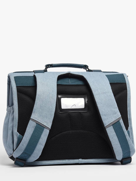 Boekentas 2 Compartimenten Cameleon Blauw vintage fantasy PBVGCA35 ander zicht 5