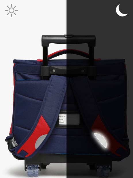 Boekentas Op Wieltjes 2 Compartimenten Snowball Blauw frenchie T46241 ander zicht 6