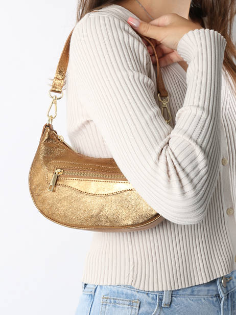 Schoudertas Nine Leder Milano Goud nine NI24061 ander zicht 1