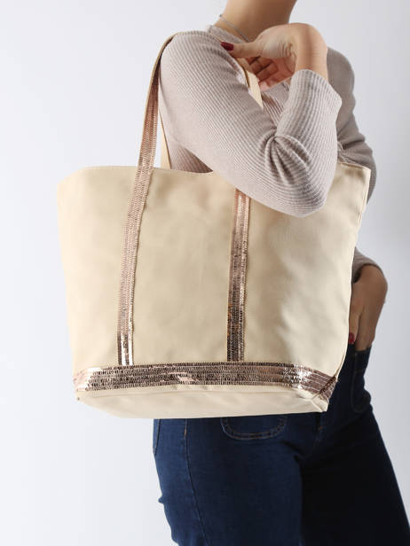 Schoudertas Met Rits Le Cabas L Pailletten Vanessa bruno Beige cabas 1V40409 ander zicht 1