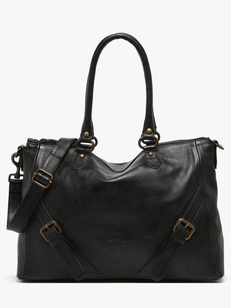 Schoudertas Strappy Leder Basilic pepper Zwart strappy BSTR03