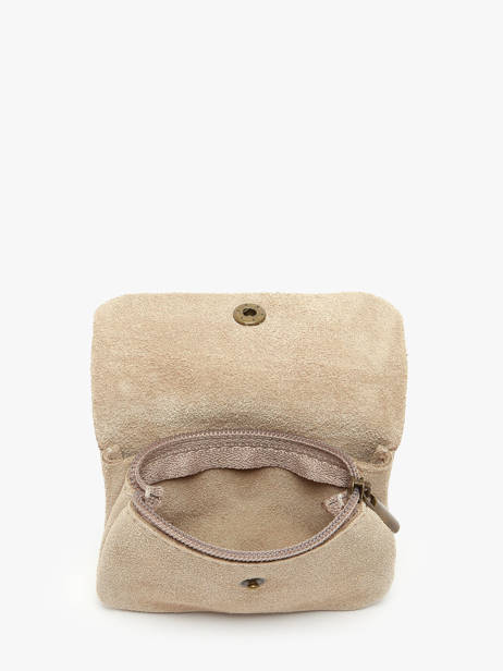 Portemonnee Leder Milano Beige velvet VE23091 ander zicht 1