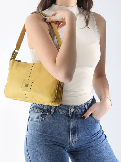 Cross Body Tas Heritage Leder Biba Geel heritage BT18 ander zicht 1