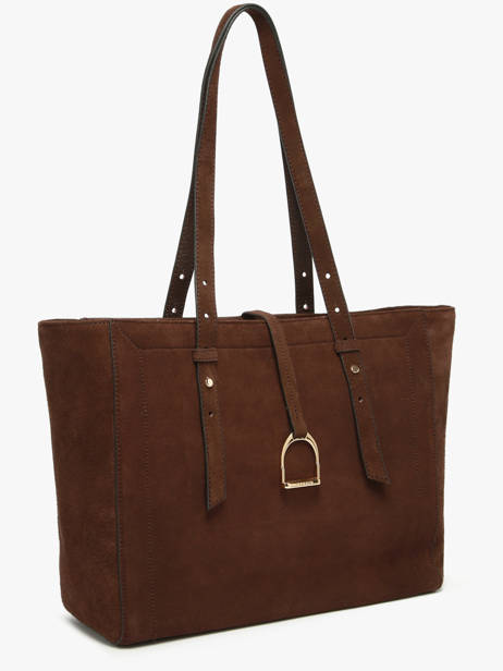 Schoudertas Altesse Suede Leder Etrier Bruin altesse suede EASU088M ander zicht 2