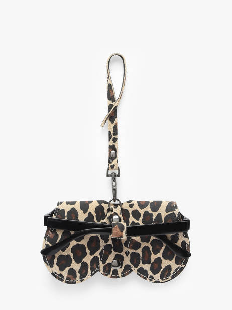 Brilhouder Leder Milano Beige velvet leopardo VL25069 ander zicht 3