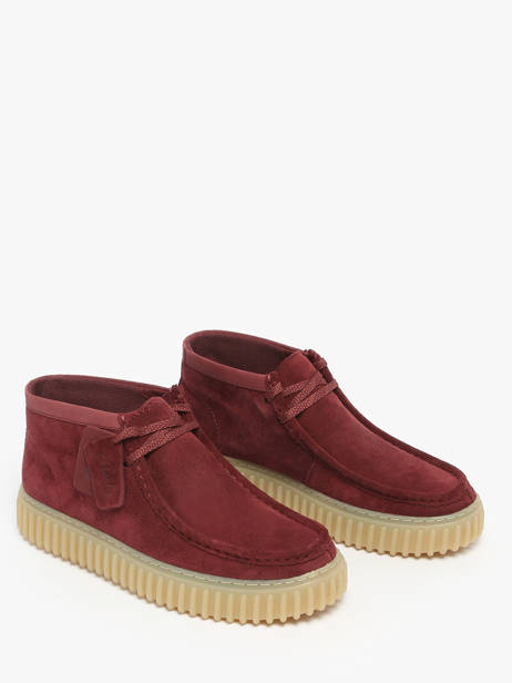 Enkelhoge Derby Veterschoenen Torhill Uit Leder Clarks Rood men 26183423 ander zicht 2