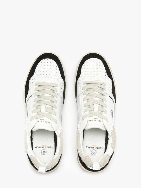 Sneakers La Vernaz Uit Leder Serge blanco Zwart men CHA2340P ander zicht 4