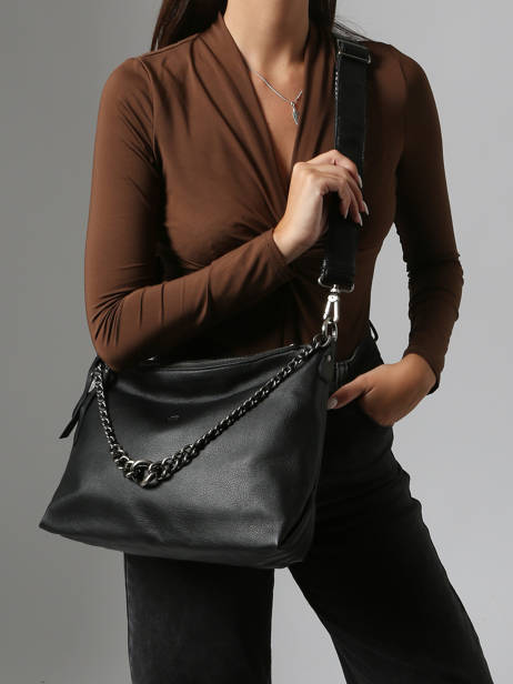 Cross Body Tas Vintage Leder Mila louise Zwart vintage 3822C ander zicht 1