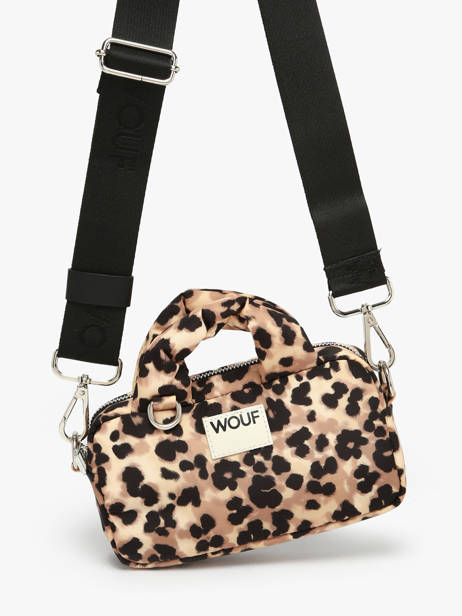 Cross Body Tas Feline Gerecycleerd Polyester Wouf Bruin feline BM250020 ander zicht 2