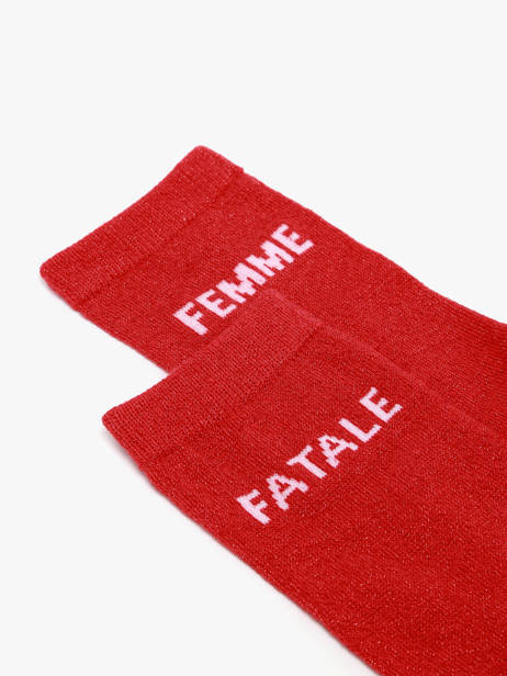 Sokken Pieces Rood socks women 17163724 ander zicht 1