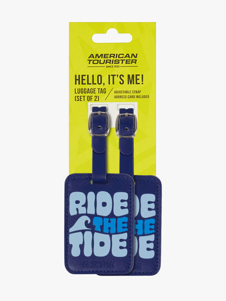 Adreslabel American tourister Blauw american tourist.ta 160234 ander zicht 3