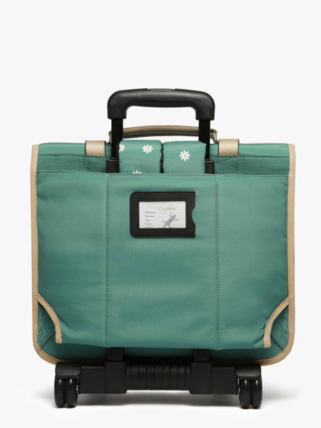 Boekentas Op Wieltjes 3 Compartimenten Cameleon Groen vintage fantasy PBVGCR41 ander zicht 5