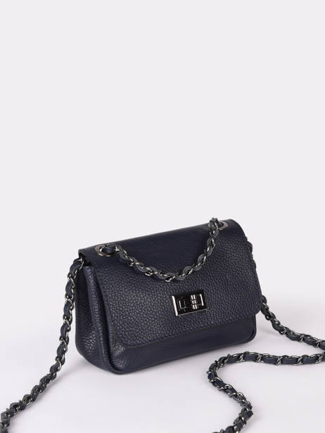 Cross Body Tas Caviar Leder Milano Blauw caviar CA21122 ander zicht 2