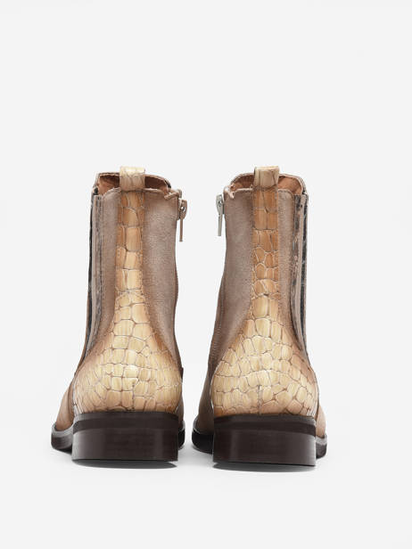Enkellaarsjes Uit Leder Folie's Beige accessoires 5501 ander zicht 4