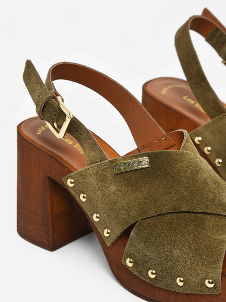Sandalen Met Hak Tessy Uit Leder Les tropeziennes Groen women B ander zicht 1