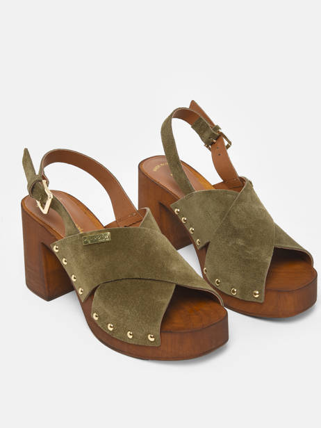 Sandalen Met Hak Tessy Uit Leder Les tropeziennes Groen women B ander zicht 3